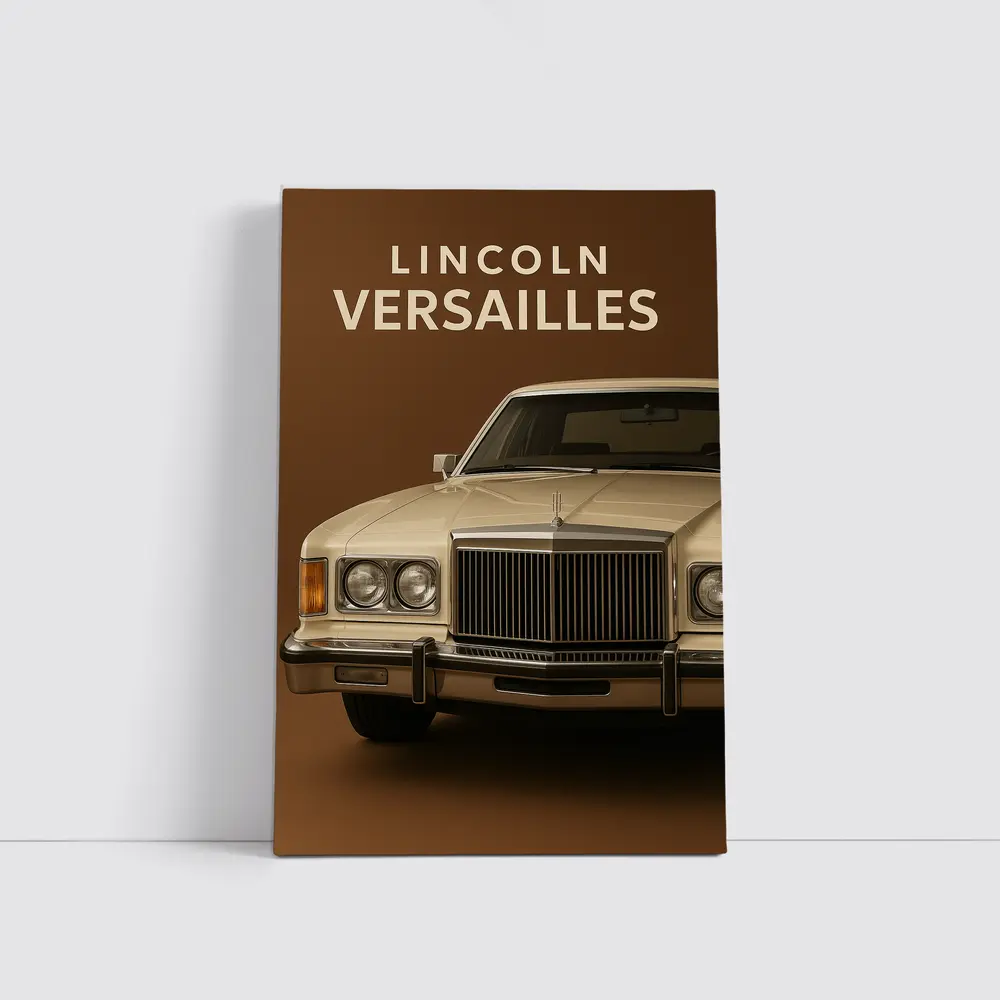 Lincoln Versailles Classic Car Brown Background – Wall Art