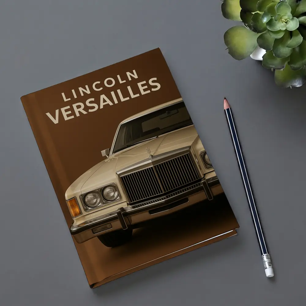 Lincoln Versailles Classic Car Brown Background – Notebooks
