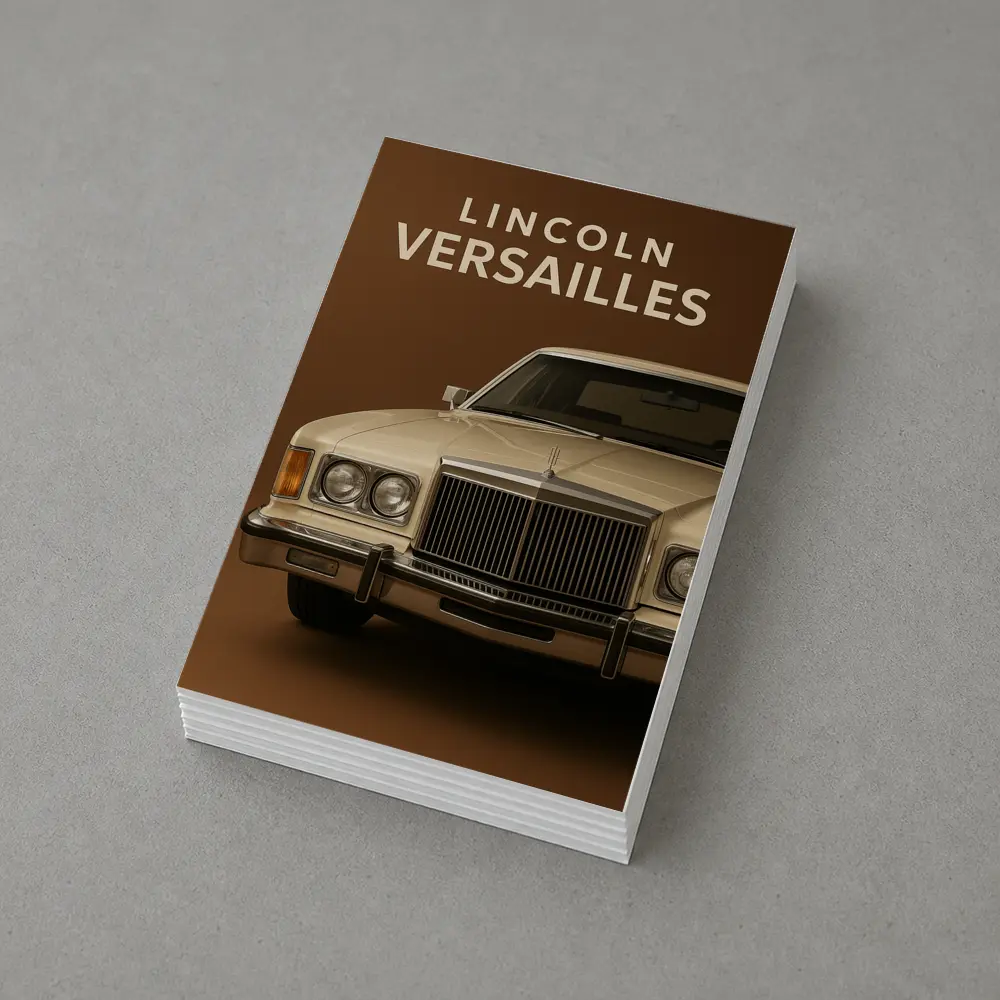 Lincoln Versailles Classic Car Brown Background – Postcards