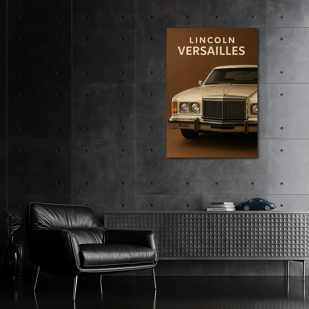 Lincoln Versailles Classic Car Brown Background – Wall Art