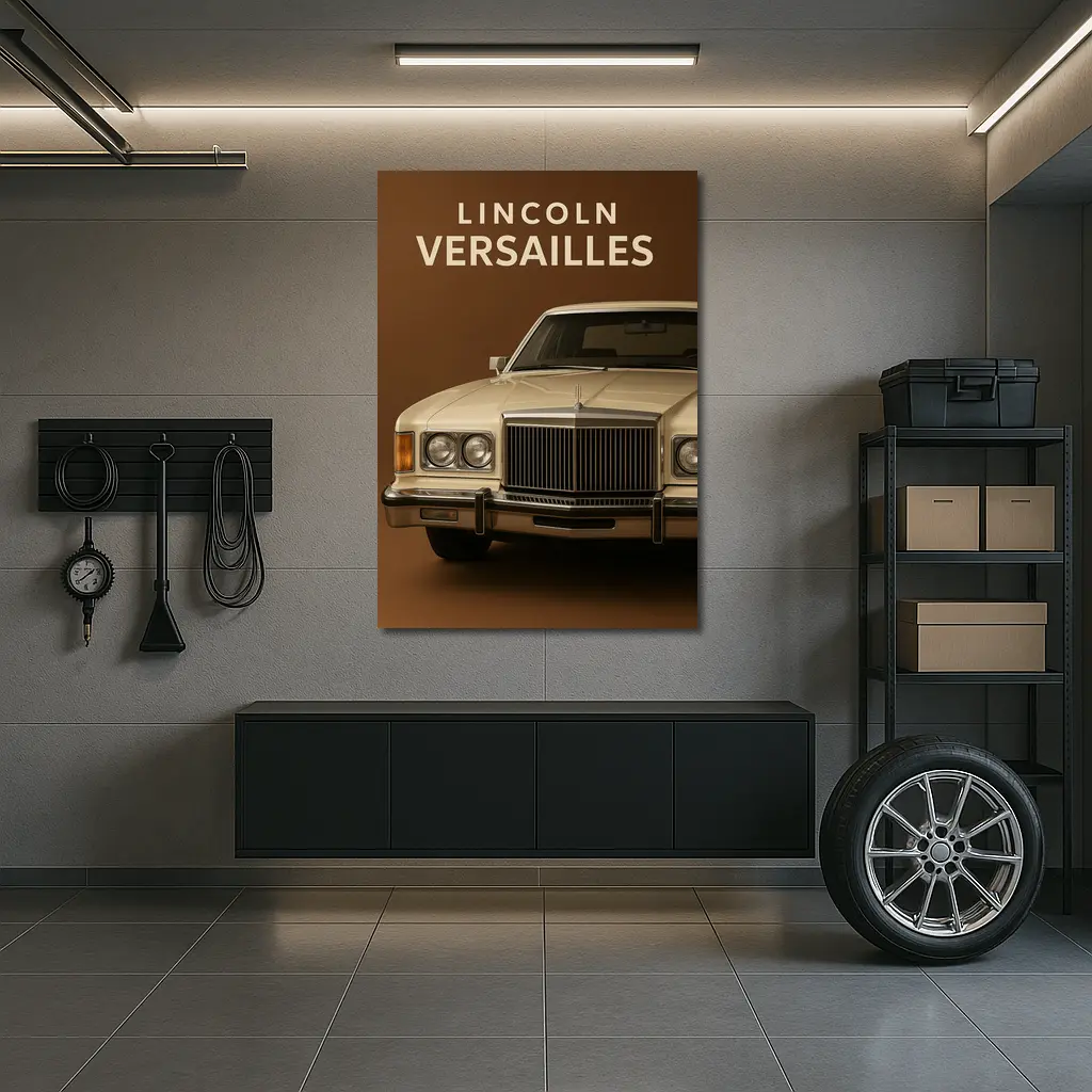 Lincoln Versailles Classic Car Brown Background – Wall Art