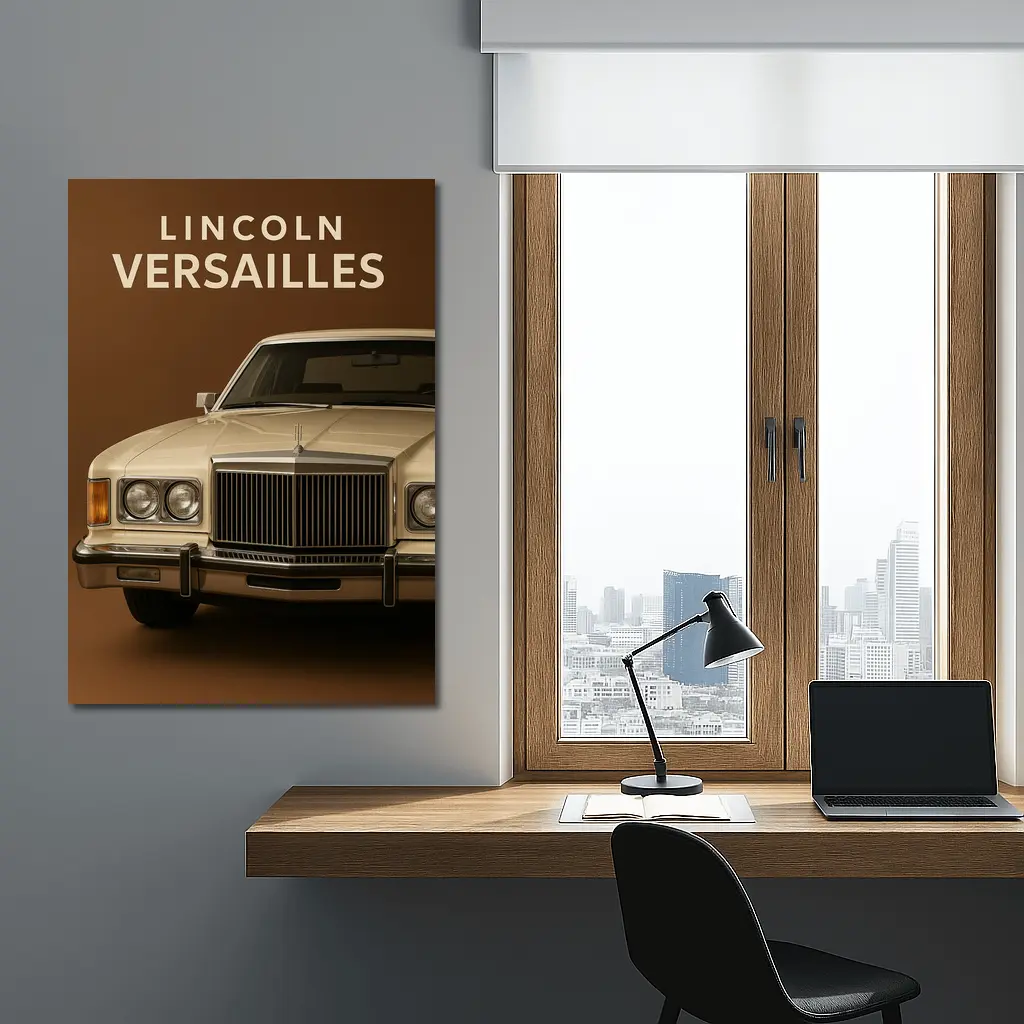 Lincoln Versailles Classic Car Brown Background – Wall Art