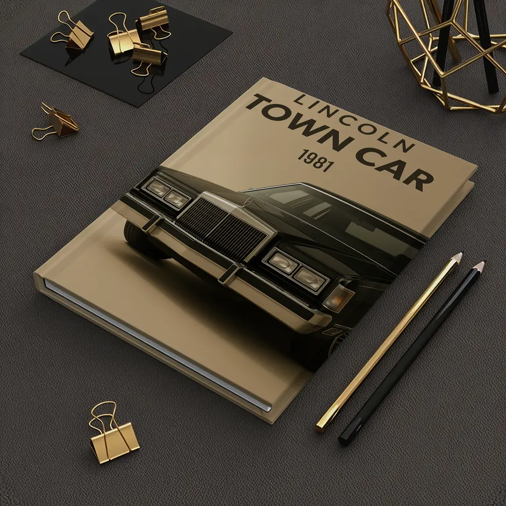 Lincoln Town Car 1981 Beige Background Art – Notebooks