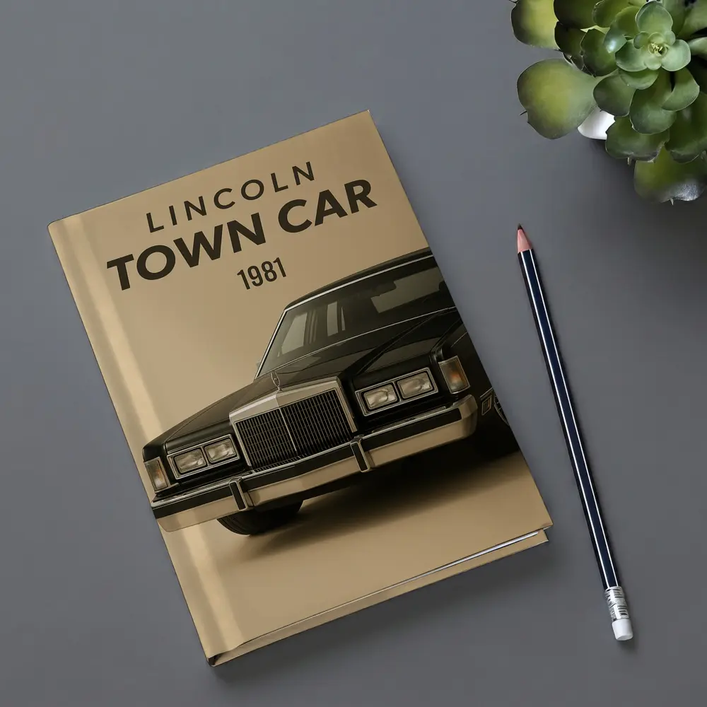 Lincoln Town Car 1981 Beige Background Art – Notebooks