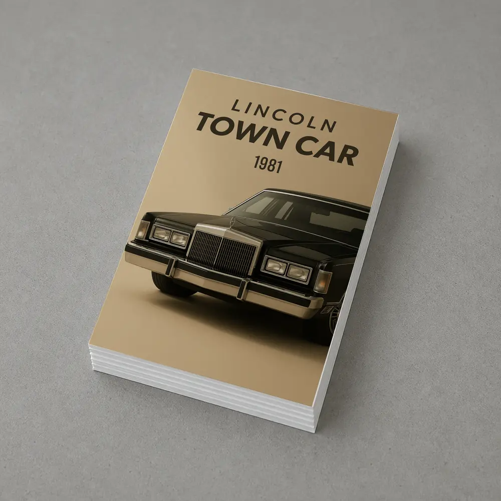 Lincoln Town Car 1981 Beige Background Art – Postcards