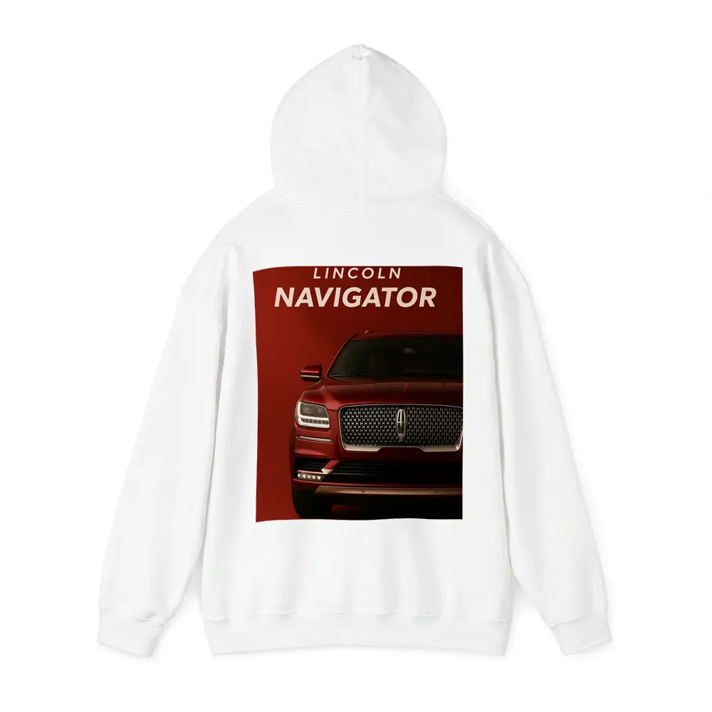 Lincoln Navigator Front View Red Background – Hoodies