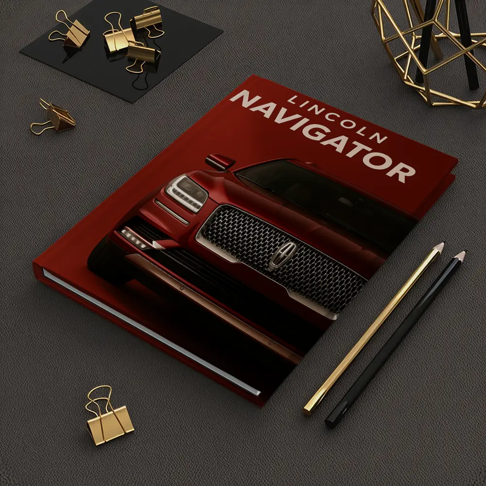 Lincoln Navigator Front View Red Background – Notebooks