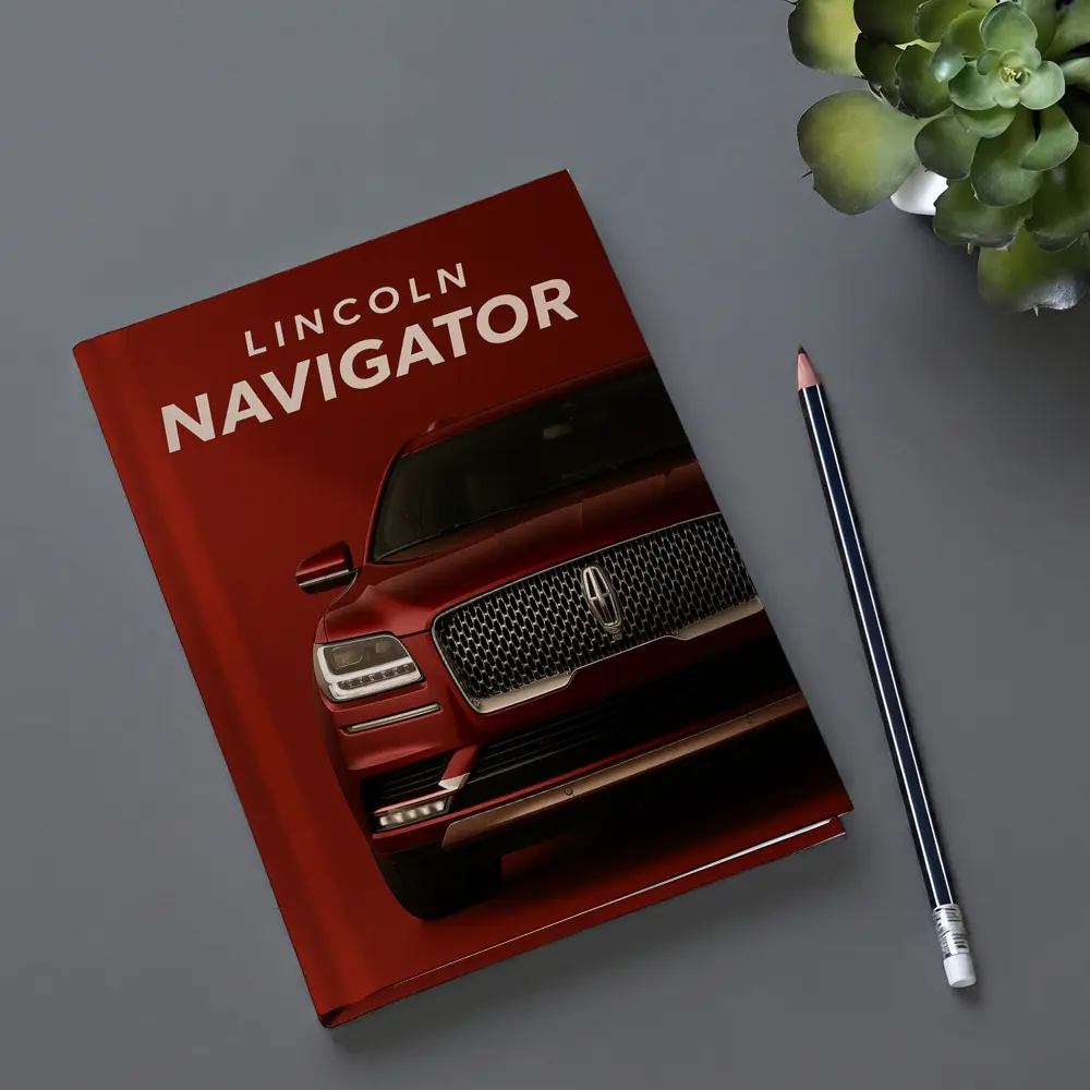 Lincoln Navigator Front View Red Background – Notebooks