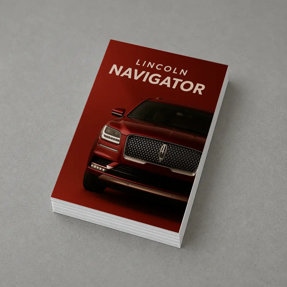 Lincoln Navigator Front View Red Background – Postcards