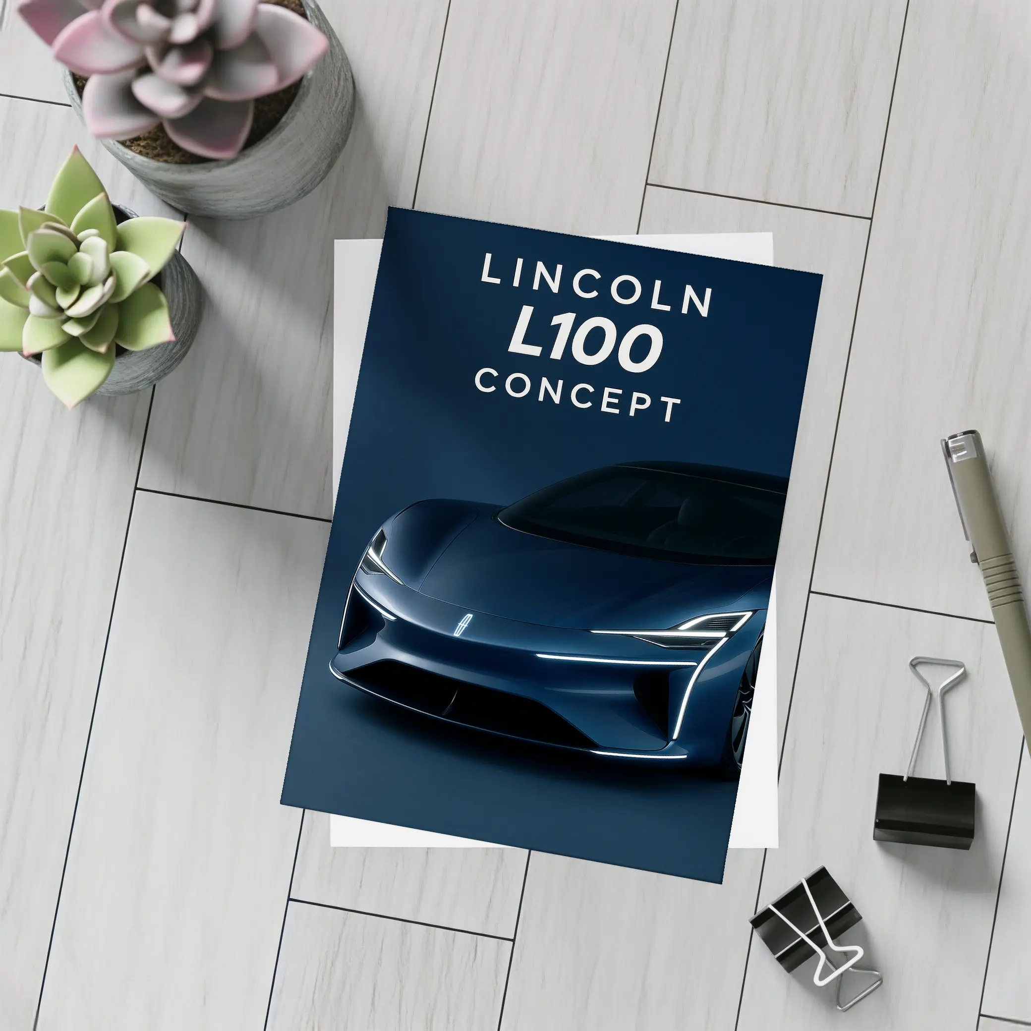 Lincoln L100 Concept Car Dark Blue – Postcards