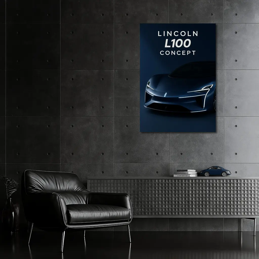 Lincoln L100 Concept Car Dark Blue – Wall Art