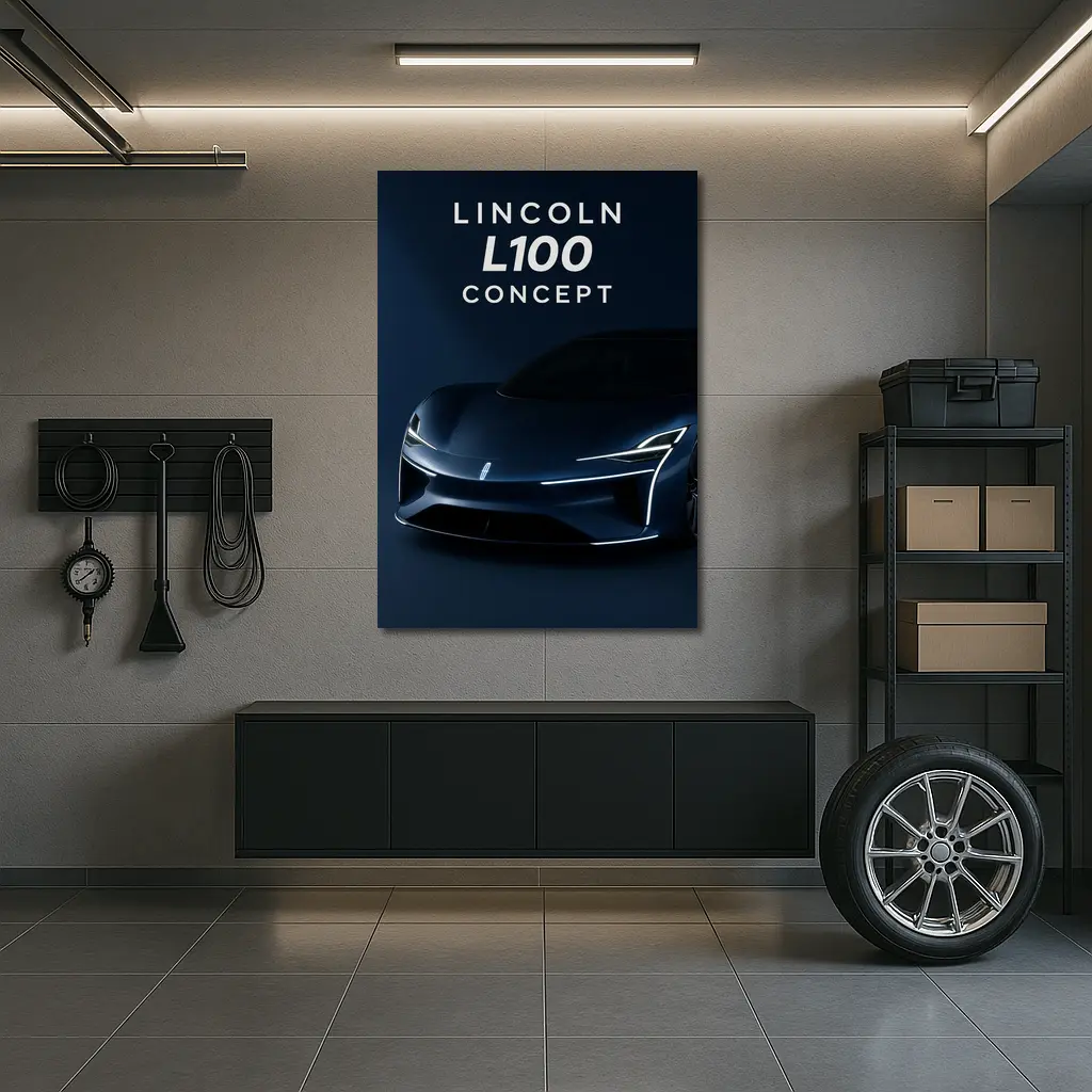 Lincoln L100 Concept Car Dark Blue – Wall Art