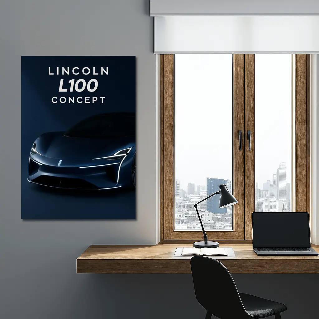 Lincoln L100 Concept Car Dark Blue – Wall Art