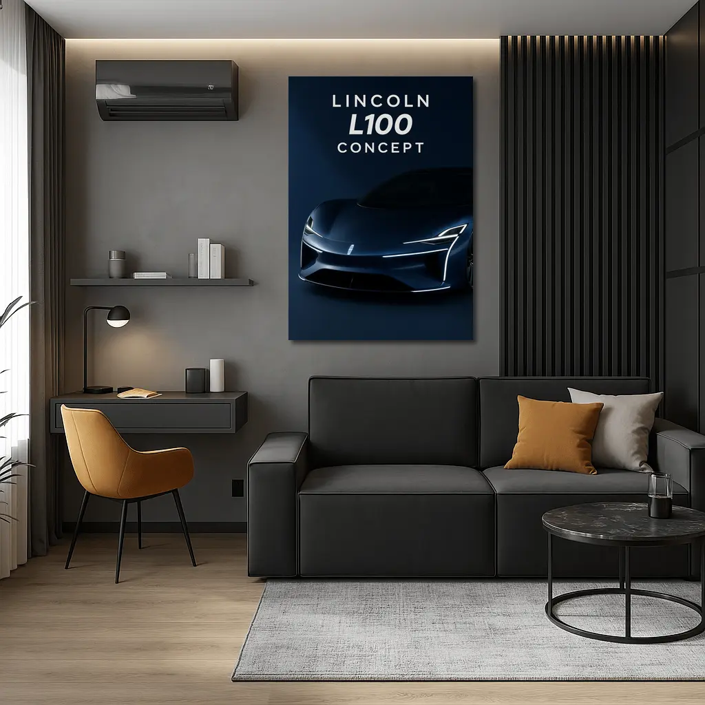 Lincoln L100 Concept Car Dark Blue – Wall Art