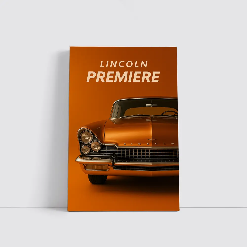 Lincoln Premiere Classic Car Orange Background – Wall Art
