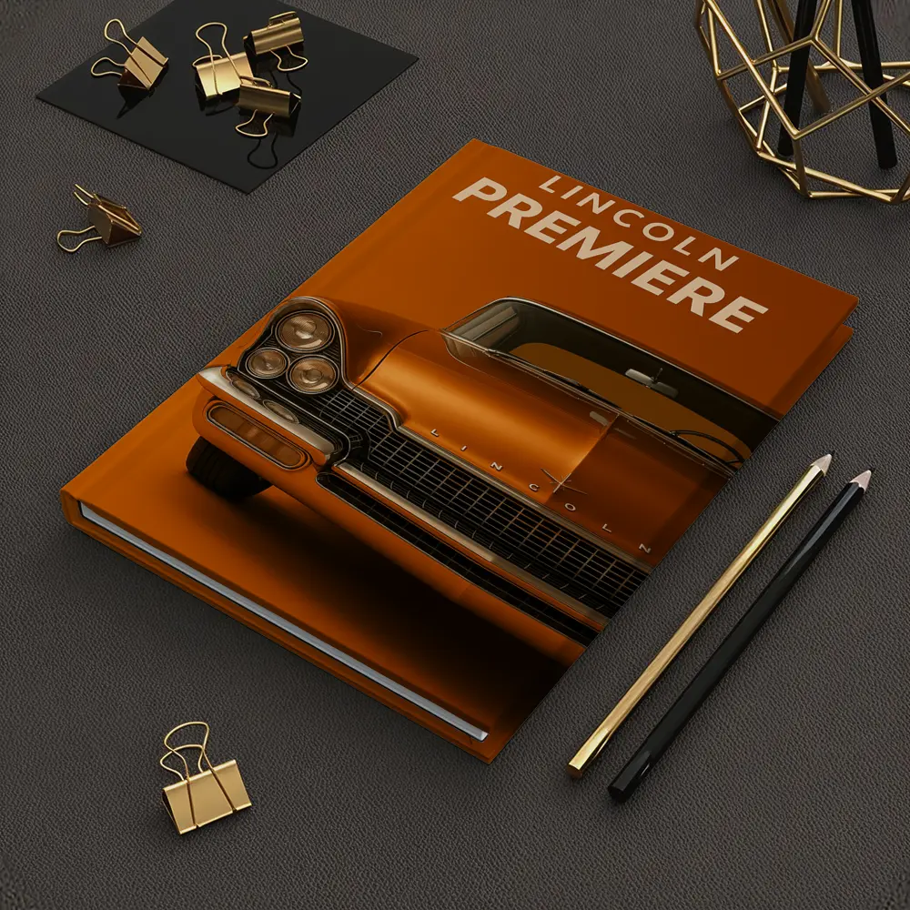 Lincoln Premiere Classic Car Orange Background – Notebooks