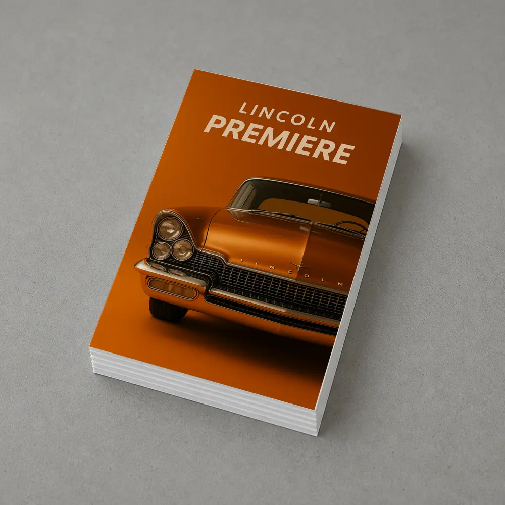 Lincoln Premiere Classic Car Orange Background – Postcards