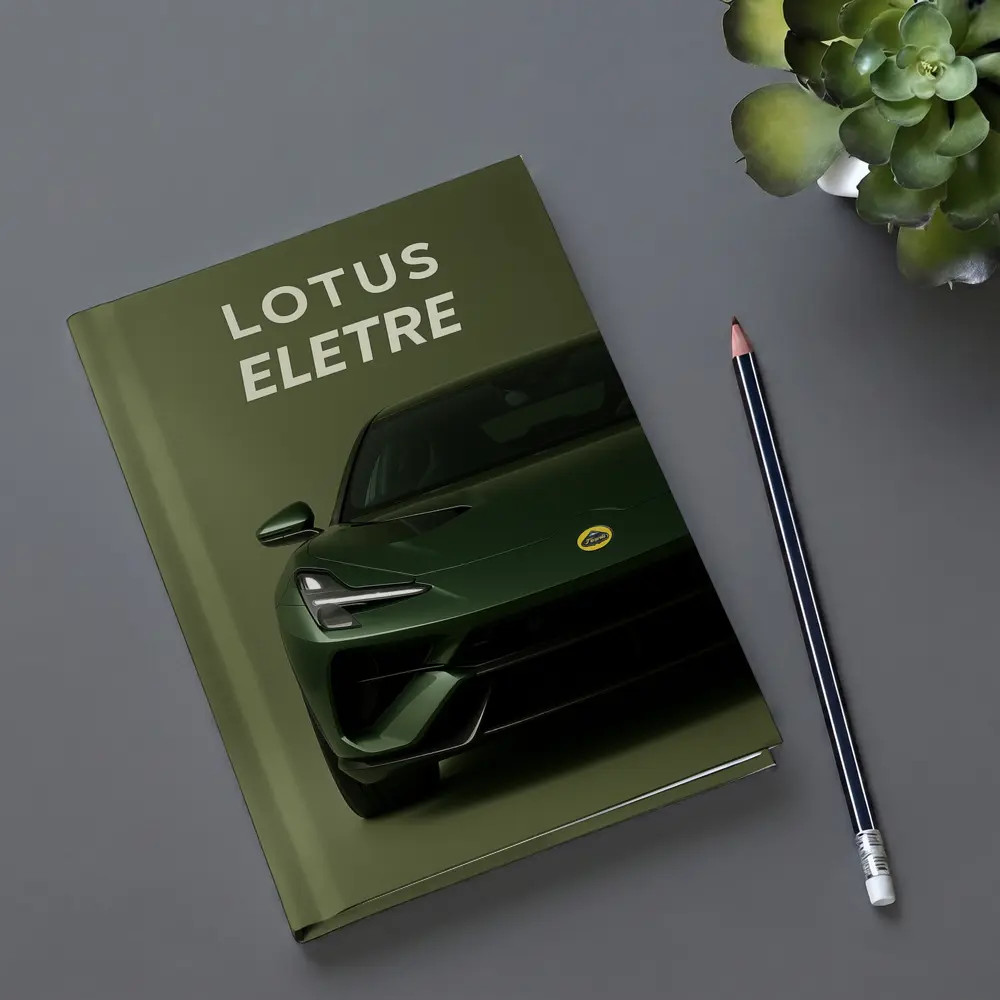 Lotus Eletre Green Electric Sports Car Front – Notebooks