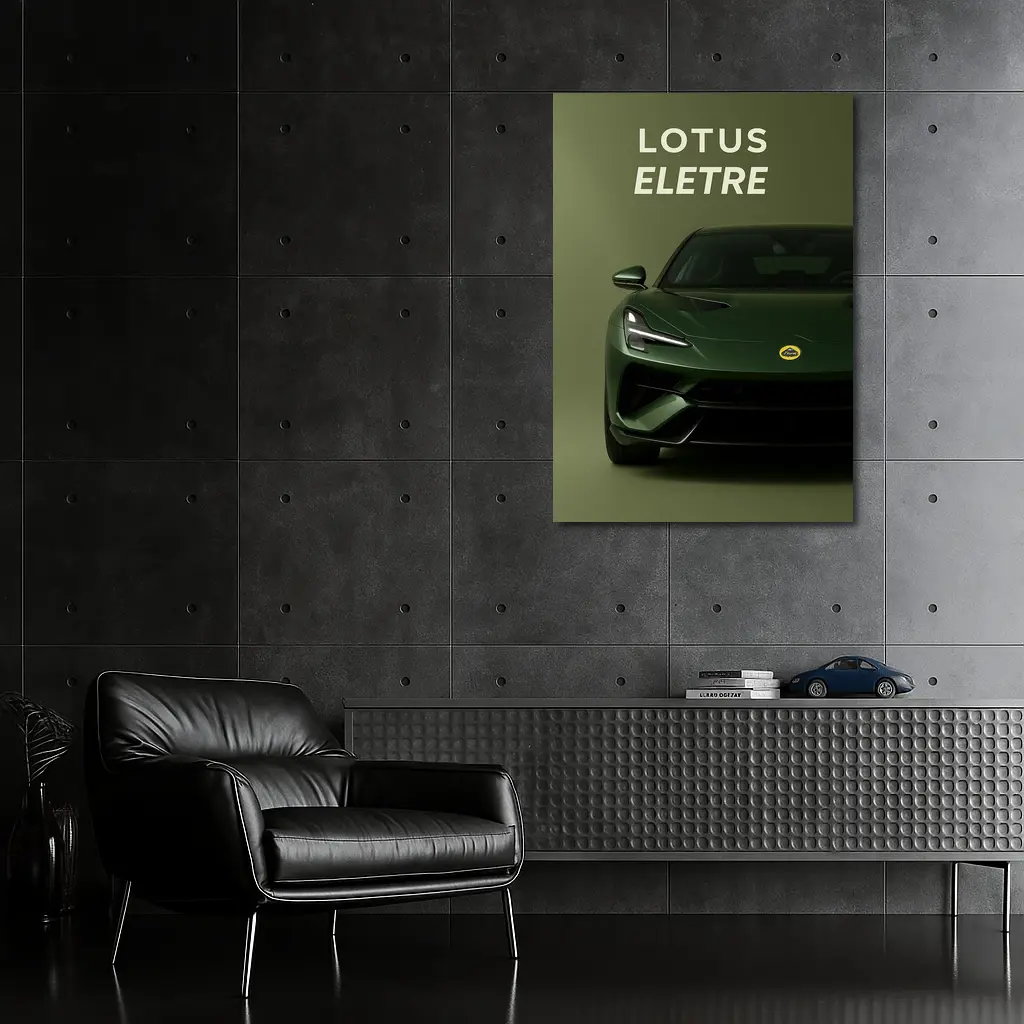 Lotus Eletre Green Electric Sports Car Front – Wall Art