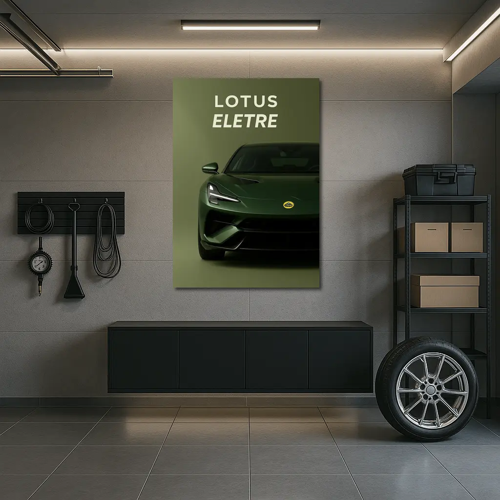 Lotus Eletre Green Electric Sports Car Front – Wall Art