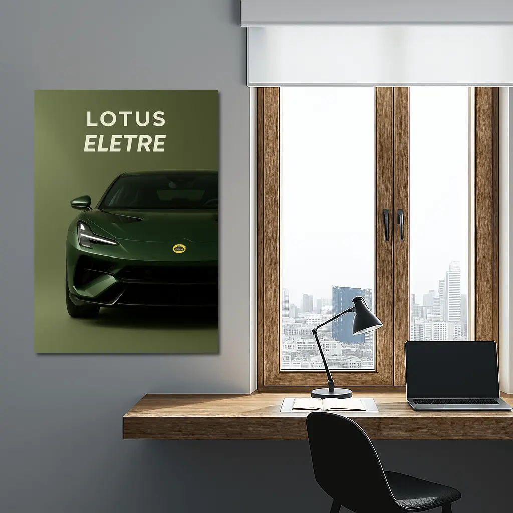 Lotus Eletre Green Electric Sports Car Front – Wall Art