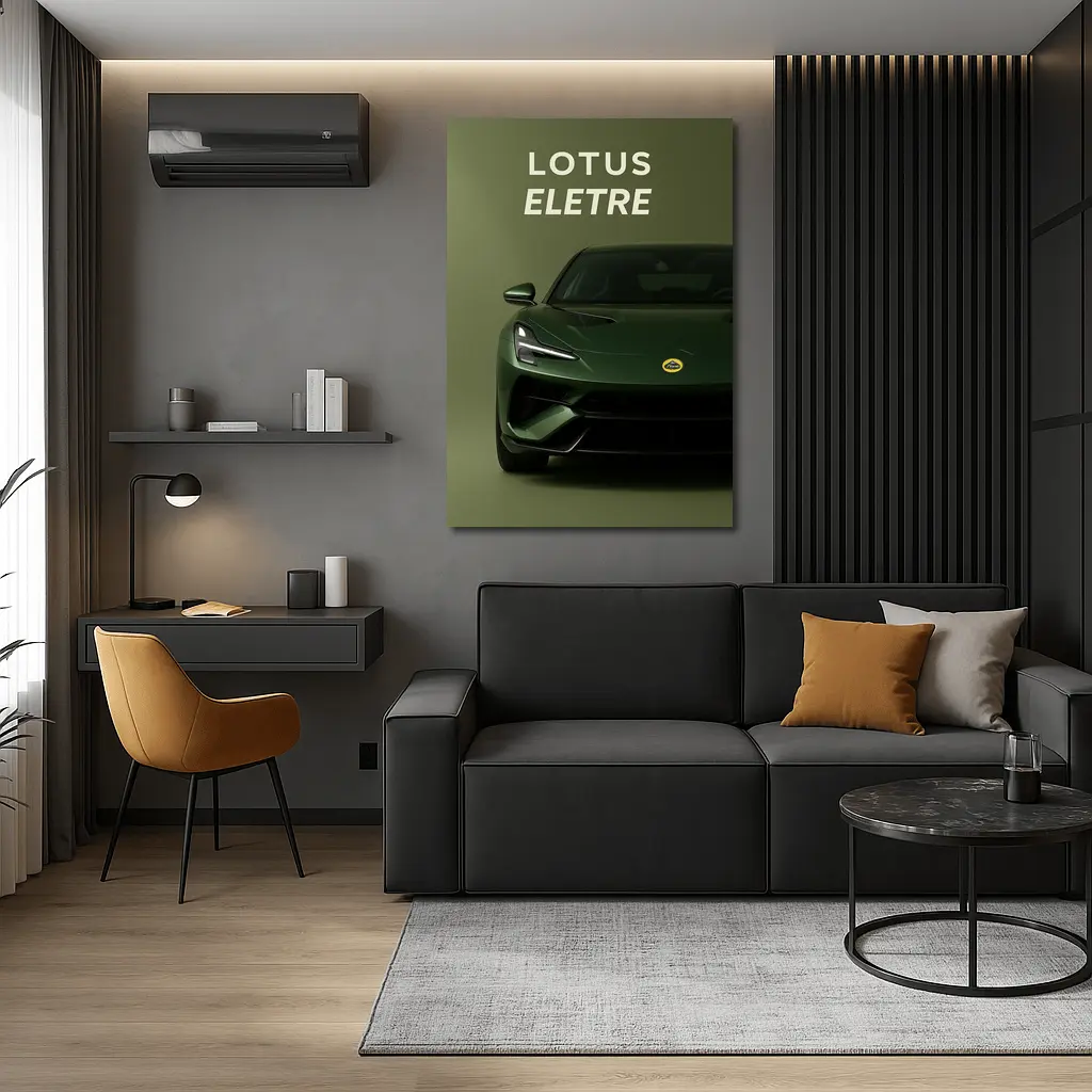 Lotus Eletre Green Electric Sports Car Front – Wall Art