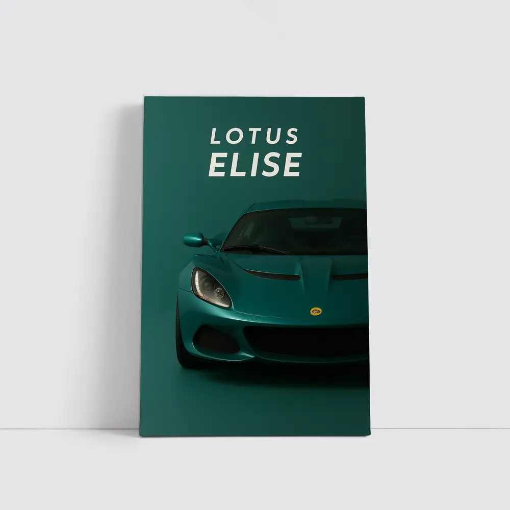 Lotus Elise Front View Green Background – Wall Art