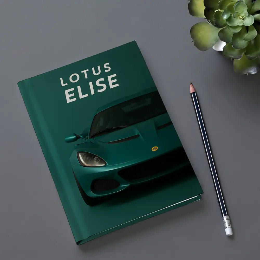 Lotus Elise Front View Green Background – Notebooks