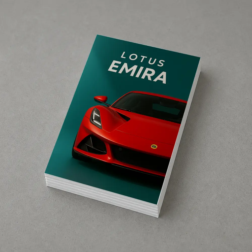 Lotus Emira Red Sports Car Teal Background – Postcards