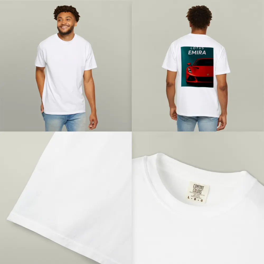 Lotus Emira Red Sports Car Teal Background – T-Shirts