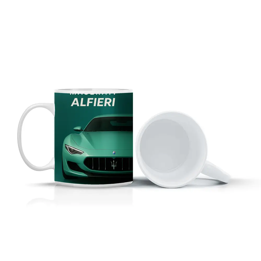 Maserati Alfieri Sports Car Teal Background – Mugs