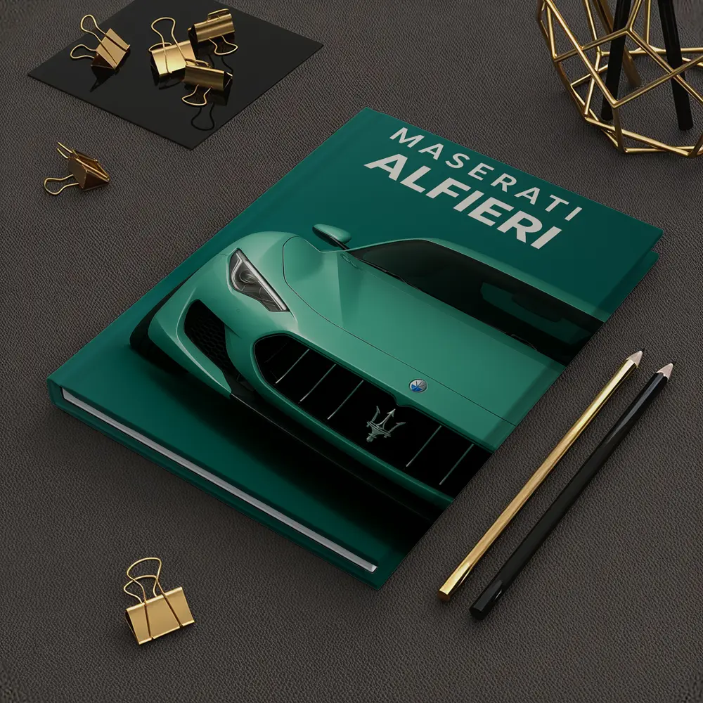 Maserati Alfieri Sports Car Teal Background – Notebooks