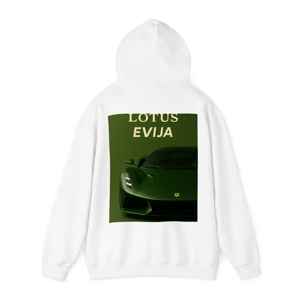 Lotus Evija Green Supercar Front View – Hoodies