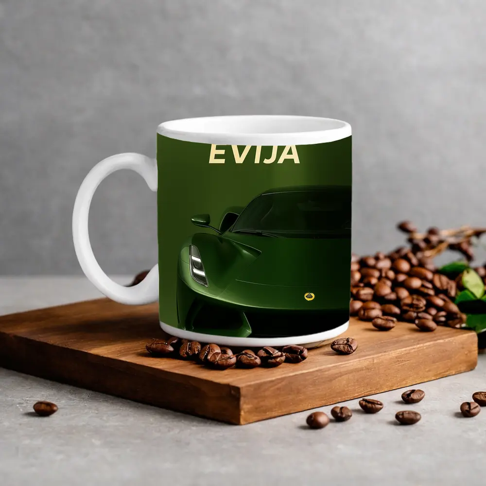 Lotus Evija Green Supercar Front View – Mugs