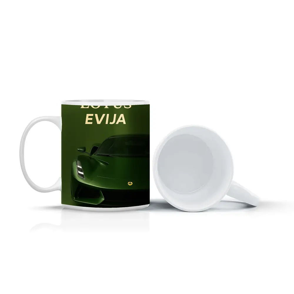 Lotus Evija Green Supercar Front View – Mugs