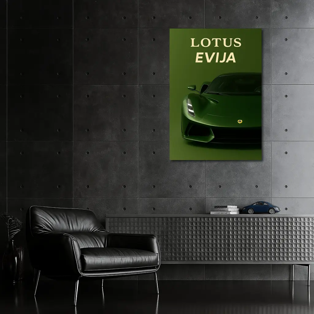 Lotus Evija Green Supercar Front View – Wall Art