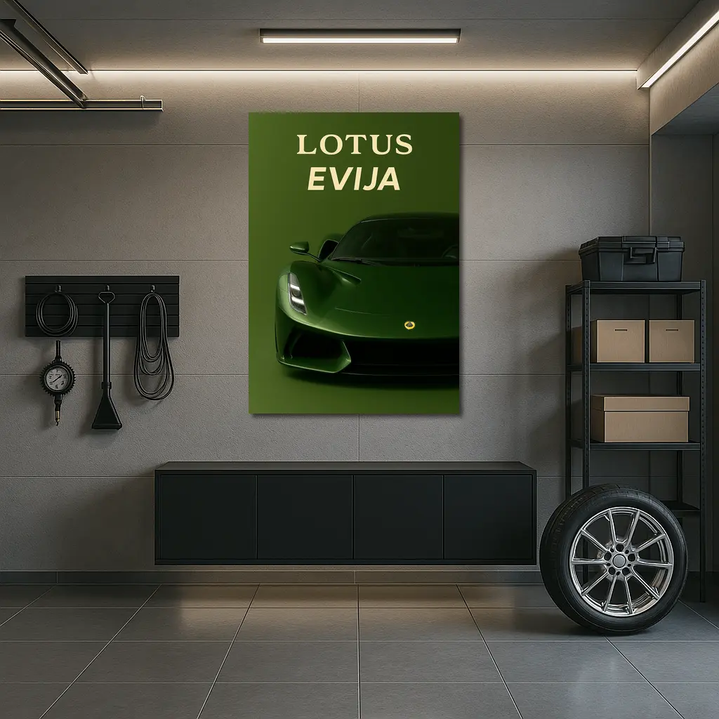 Lotus Evija Green Supercar Front View – Wall Art