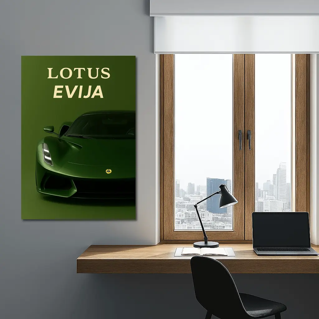 Lotus Evija Green Supercar Front View – Wall Art