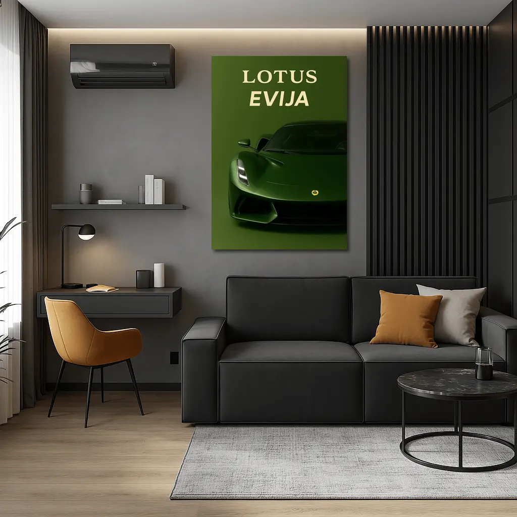 Lotus Evija Green Supercar Front View – Wall Art