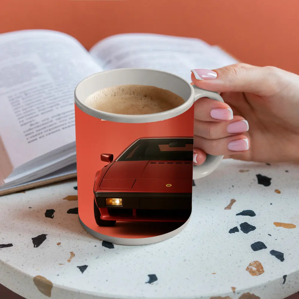 Lotus Esprit Red Minimal Car Art – Mugs
