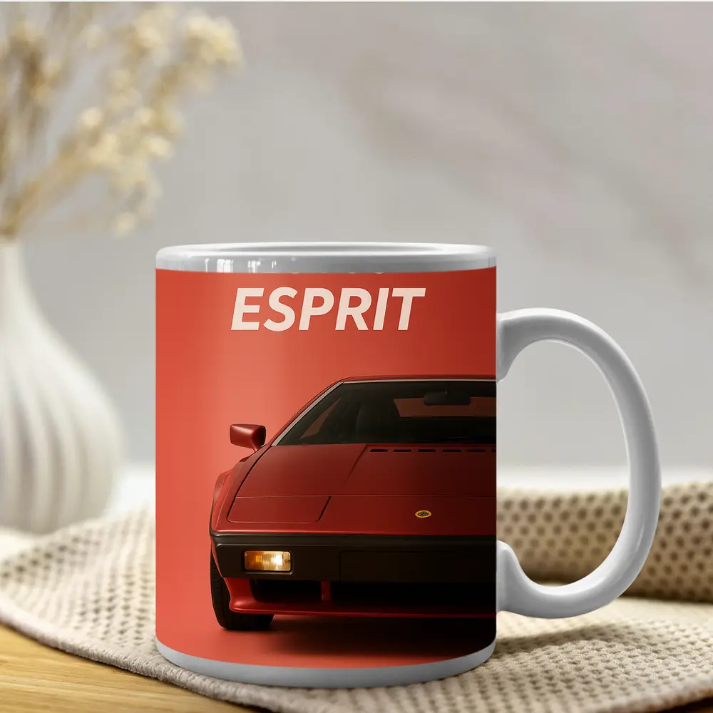 Lotus Esprit Red Minimal Car Art – Mugs