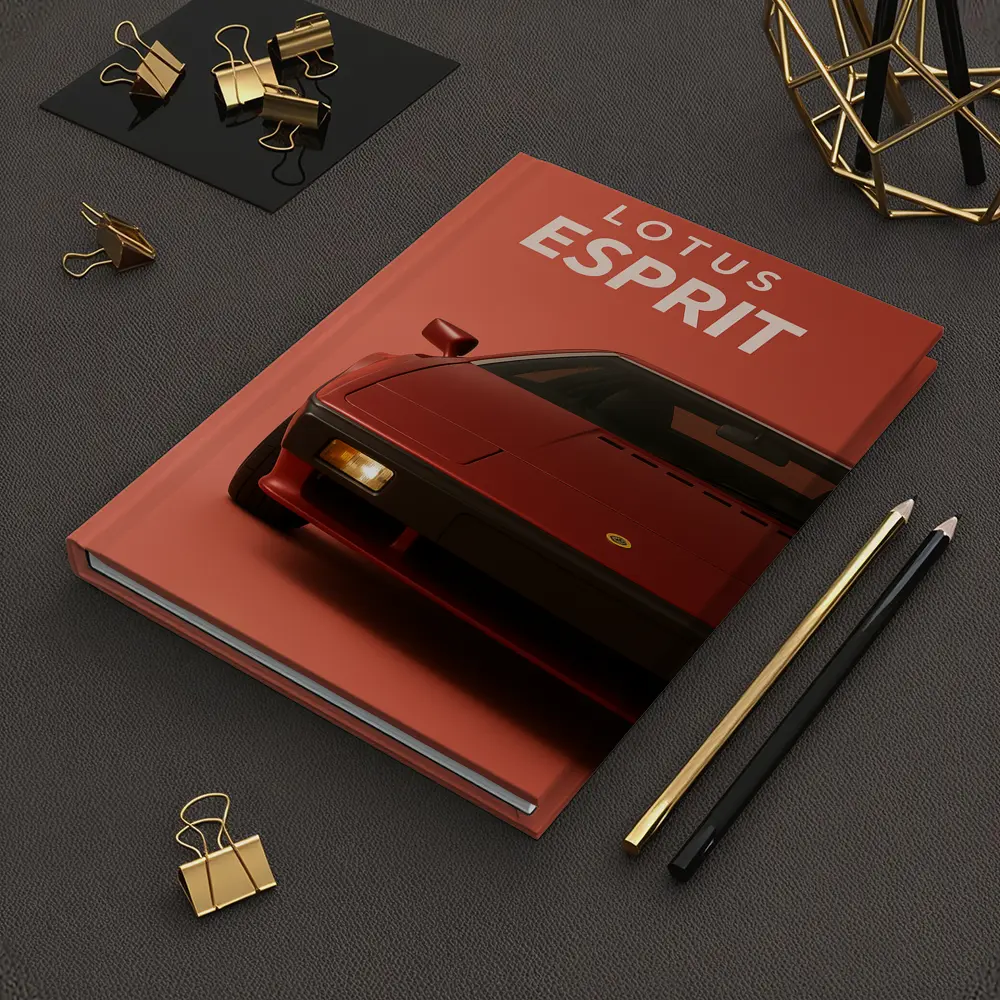Lotus Esprit Red Minimal Car Art – Notebooks