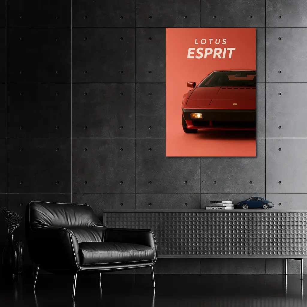 Lotus Esprit Red Minimal Car Art – Wall Art