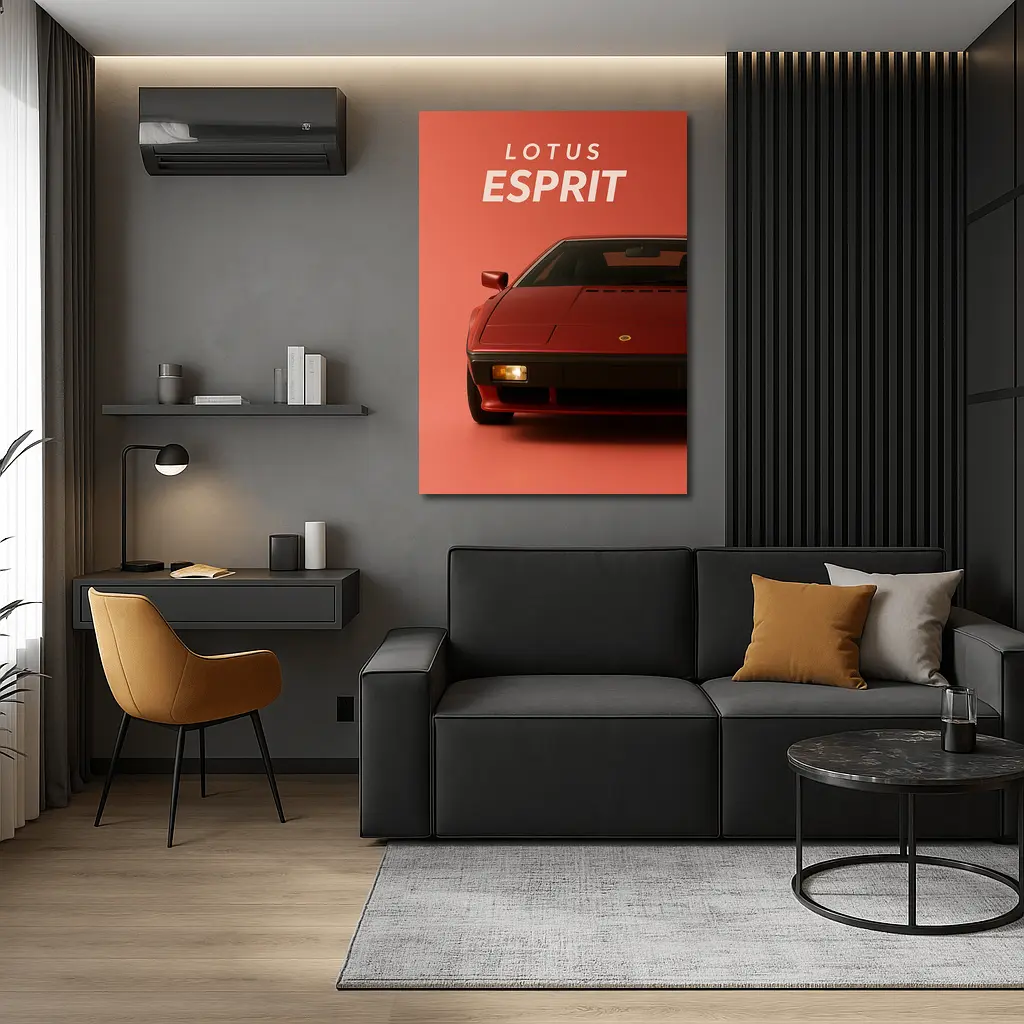 Lotus Esprit Red Minimal Car Art – Wall Art