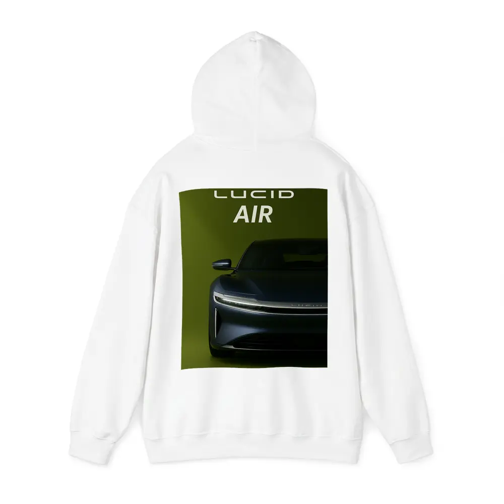Lucid Air Electric Car Green Background – Hoodies