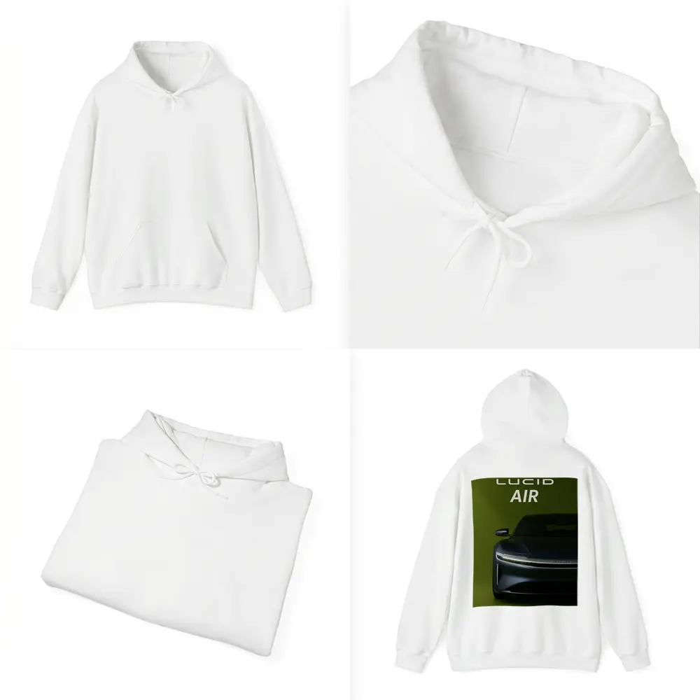 Lucid Air Electric Car Green Background – Hoodies