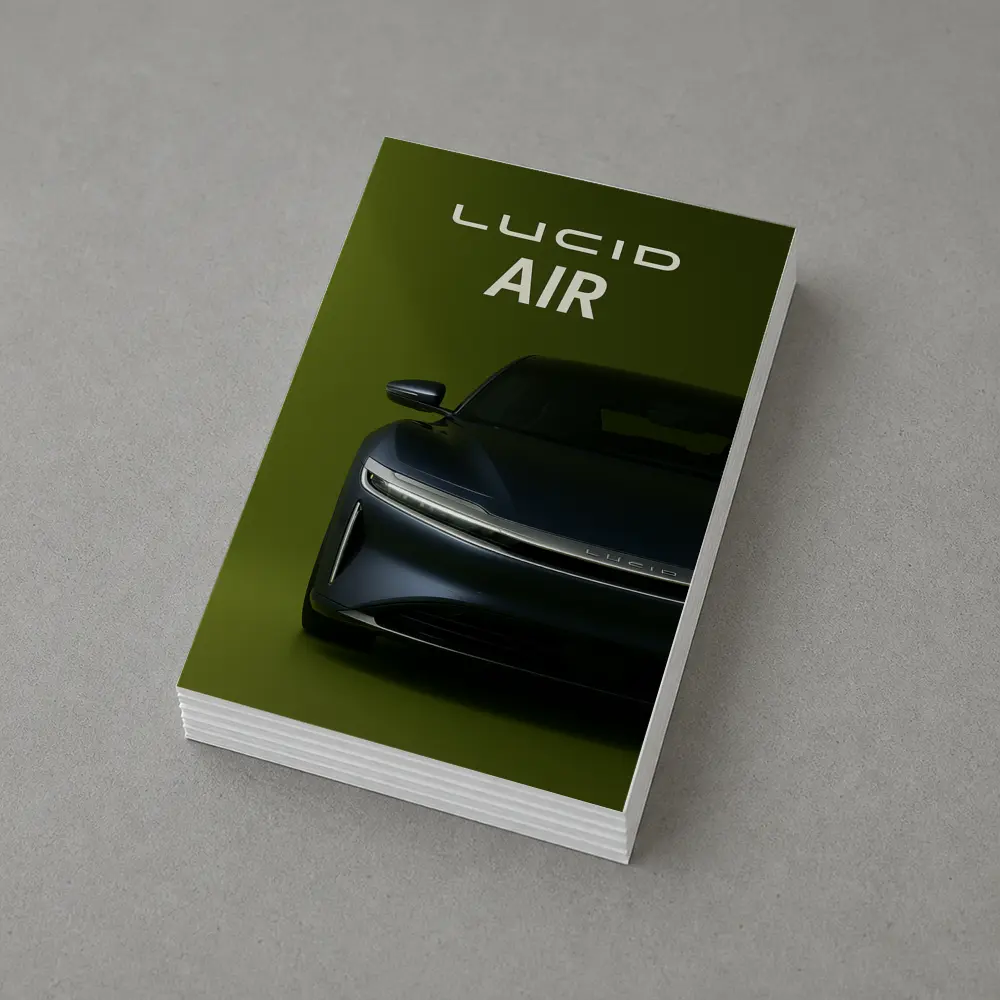 Lucid Air Electric Car Green Background – Postcards