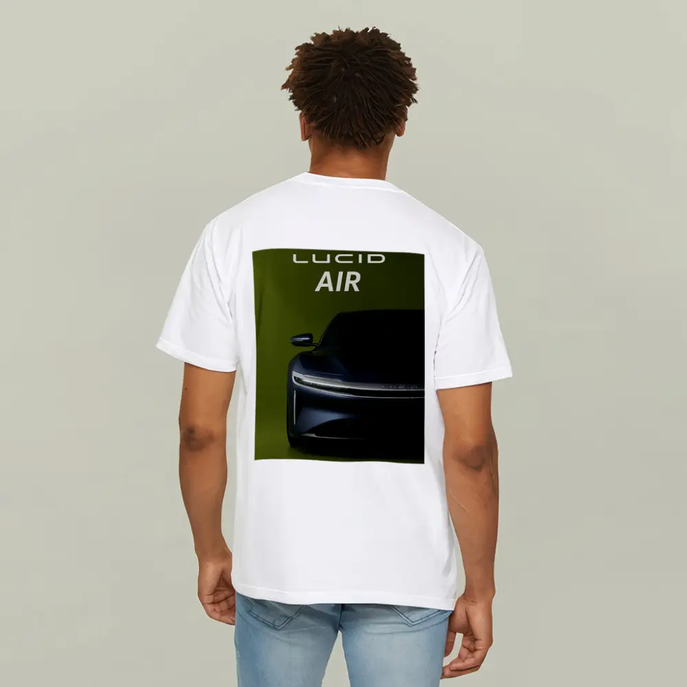 Lucid Air Electric Car Green Background – T-Shirts