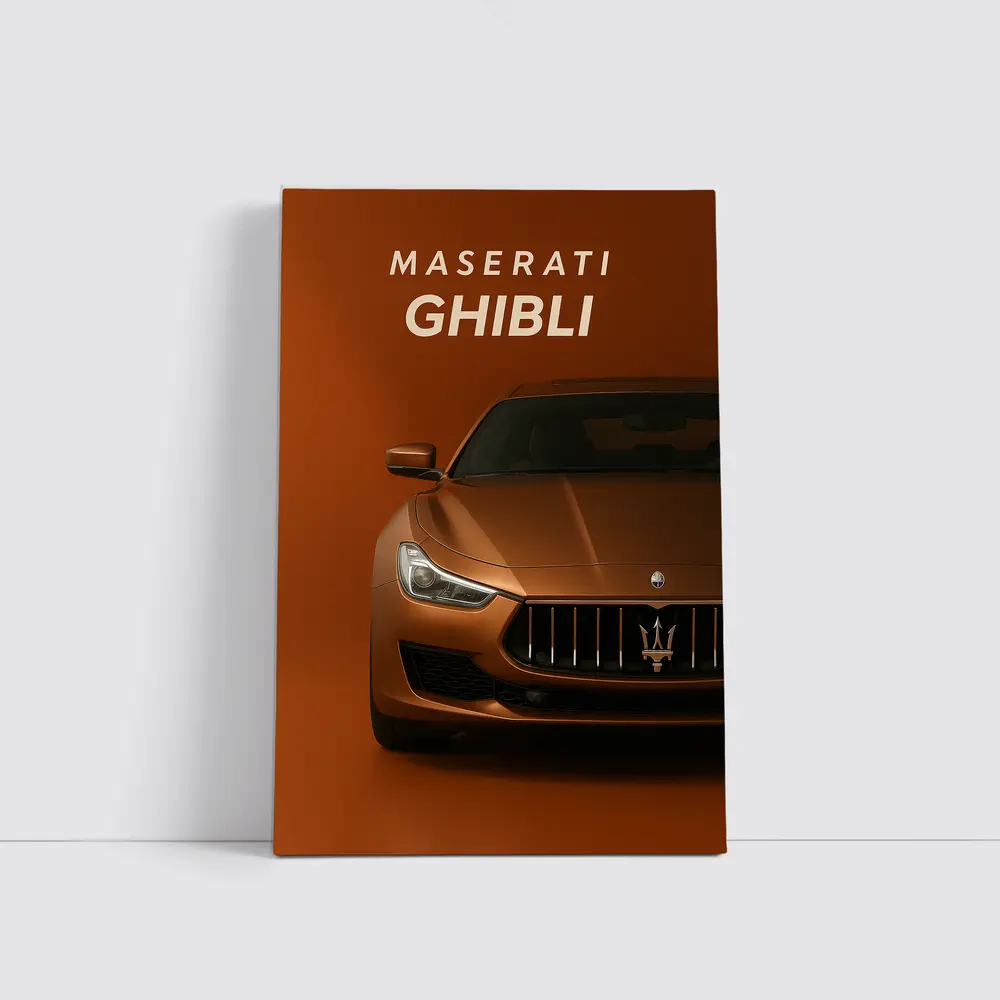 Maserati Ghibli Bronze Front View Art – Wall Art