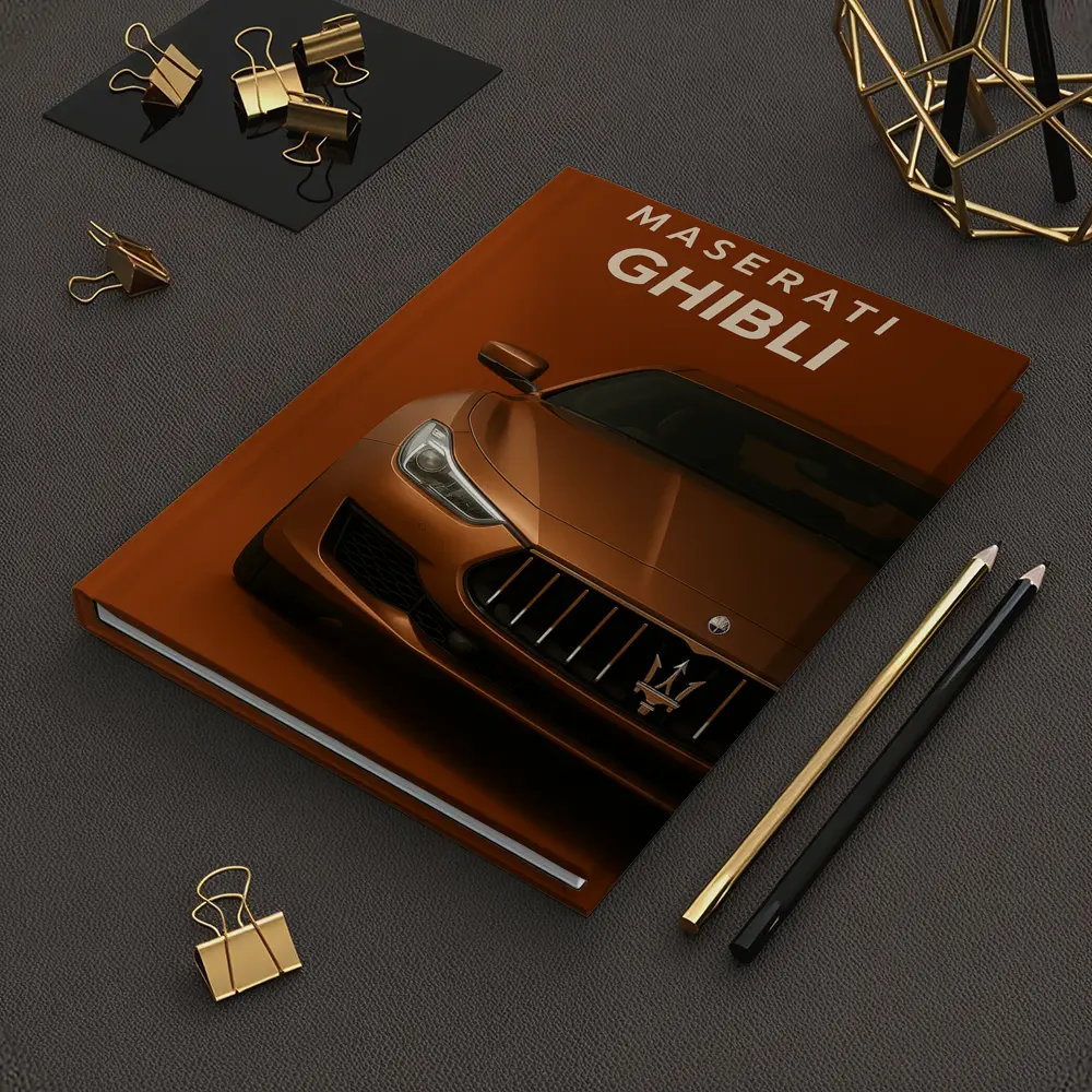 Maserati Ghibli Bronze Front View Art – Notebooks